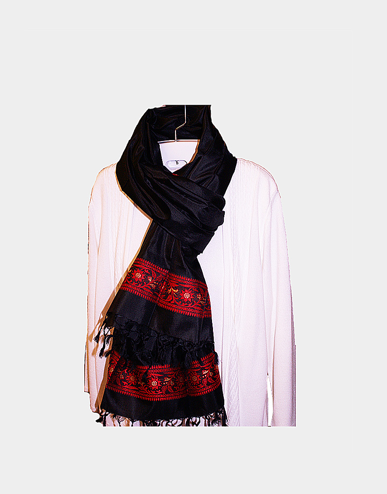Comfortable and versatile, pure silk scarves are never out of fashion. Black, pink, maroon and chocolate colored pure silk scarves available. Grab one now.
