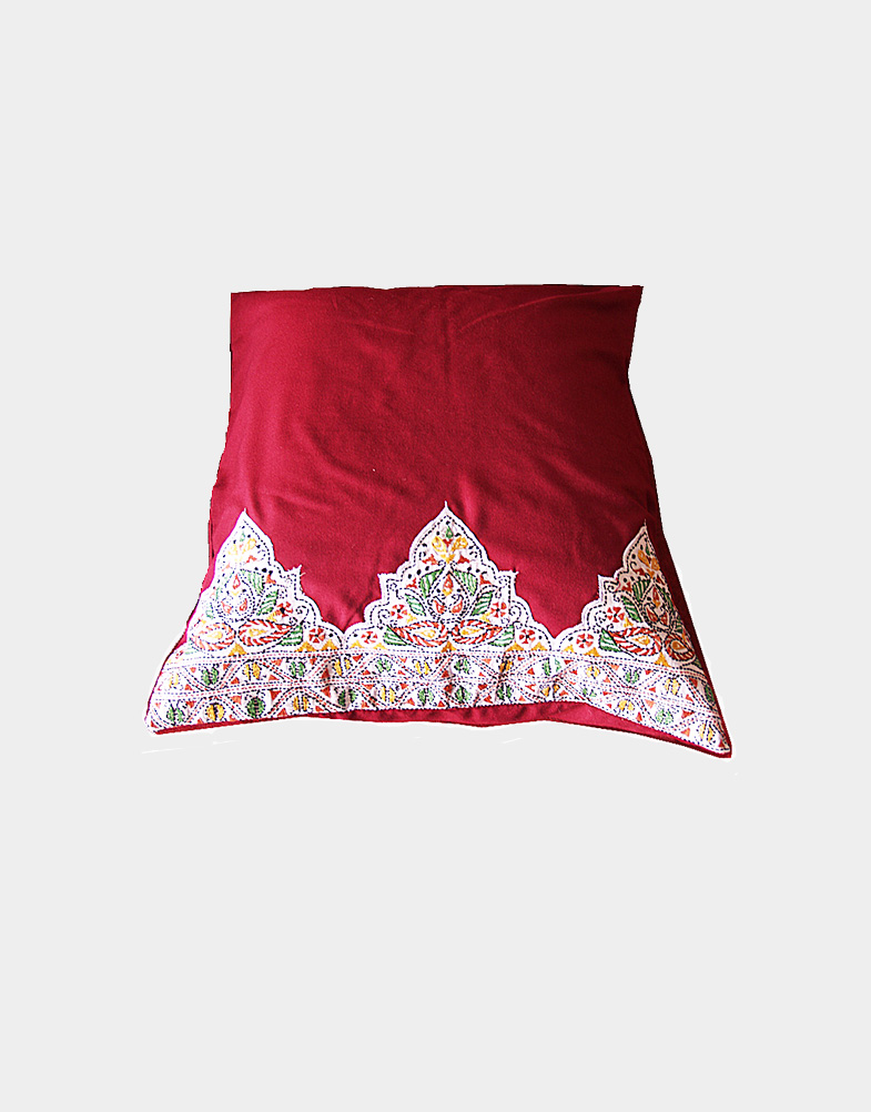 Styled with the elements of appliqué and Kantha stitches, the Appliqué collection has a sweet duo of red and white. Imported from India. Totally unique. Buy now!