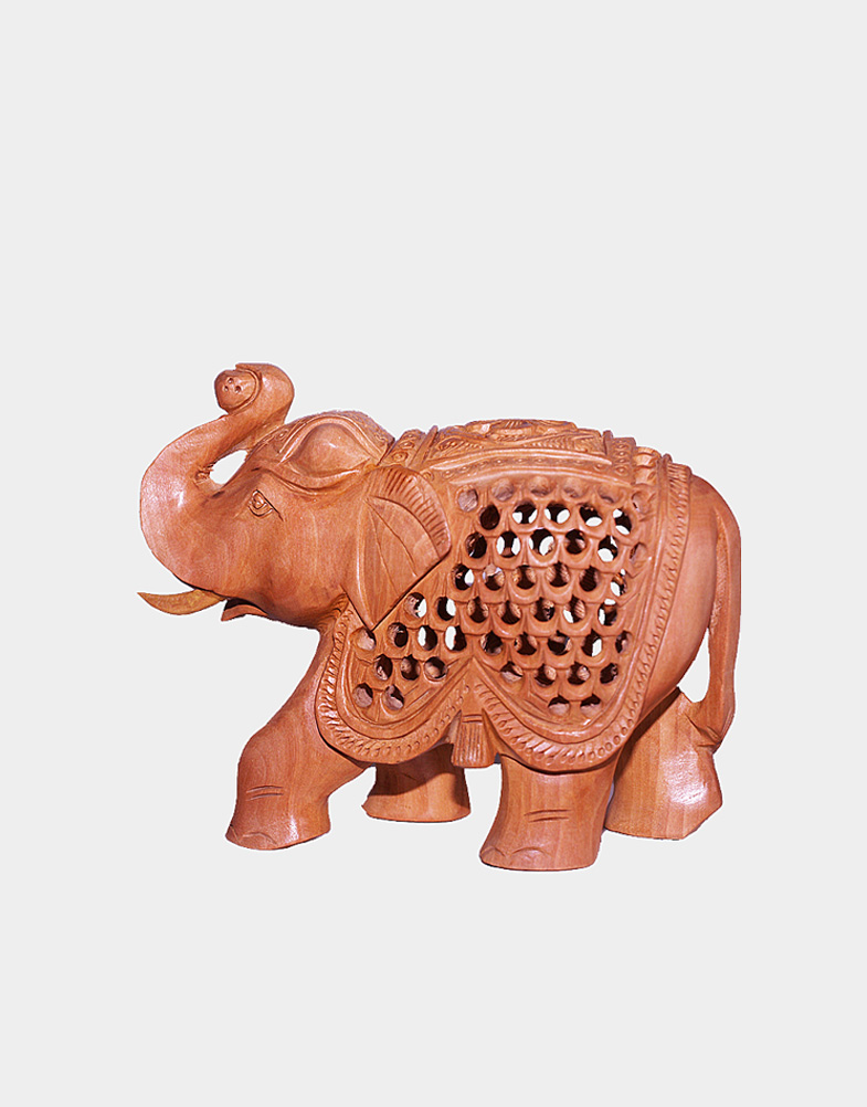 This trunk up elephant is the signature showpiece made in India. This one is fully handcrafted and has traditional intricate work on its body. Free shipping!!