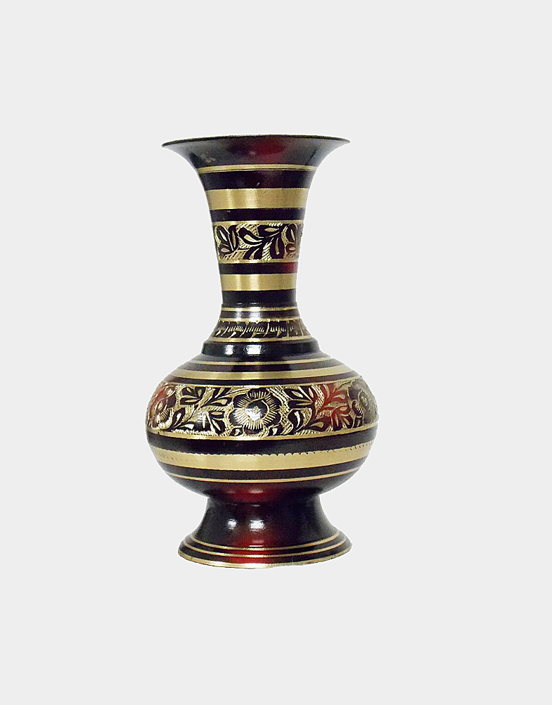 This gorgeous metal vase is decorated with etched design of flowers and vines, made in India. It would be a wonderful addition to your collection. Buy it now!!