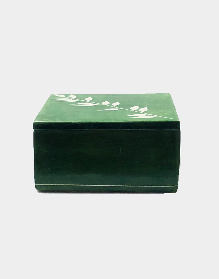 Soapstone Box Green Soapstone Desktop Box by Kenyan Artists