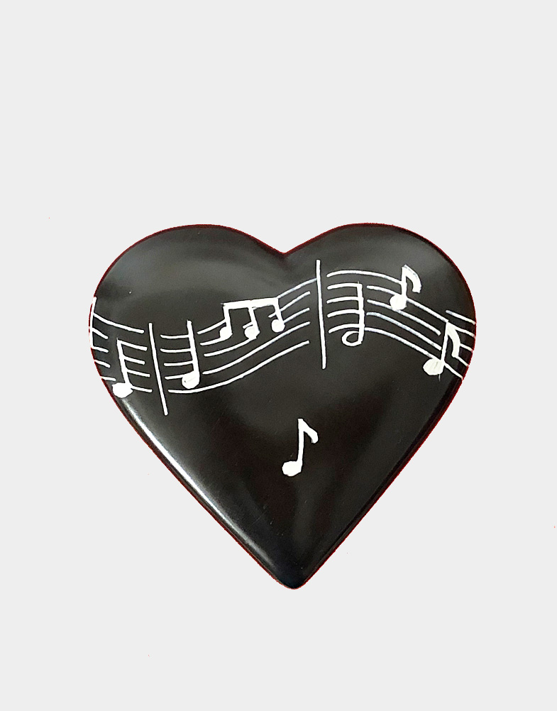 In celebration of the universal language of music & love, Kenyan artisans handcrafted this heart shaped soapstone box - a heartfelt gift for your loved ones.