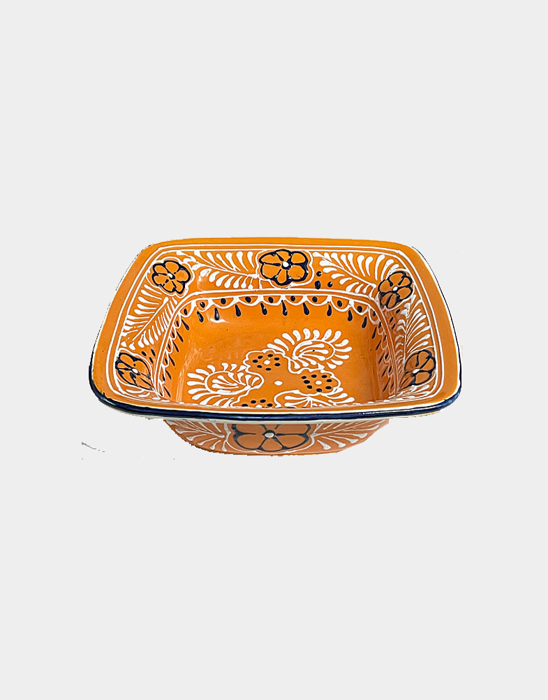 This richly-colored functional ceramic platter is handcrafted and painted by Mexican artisans. Ideal for your kitchen. Shop with free shipping at Craft Montaz.
