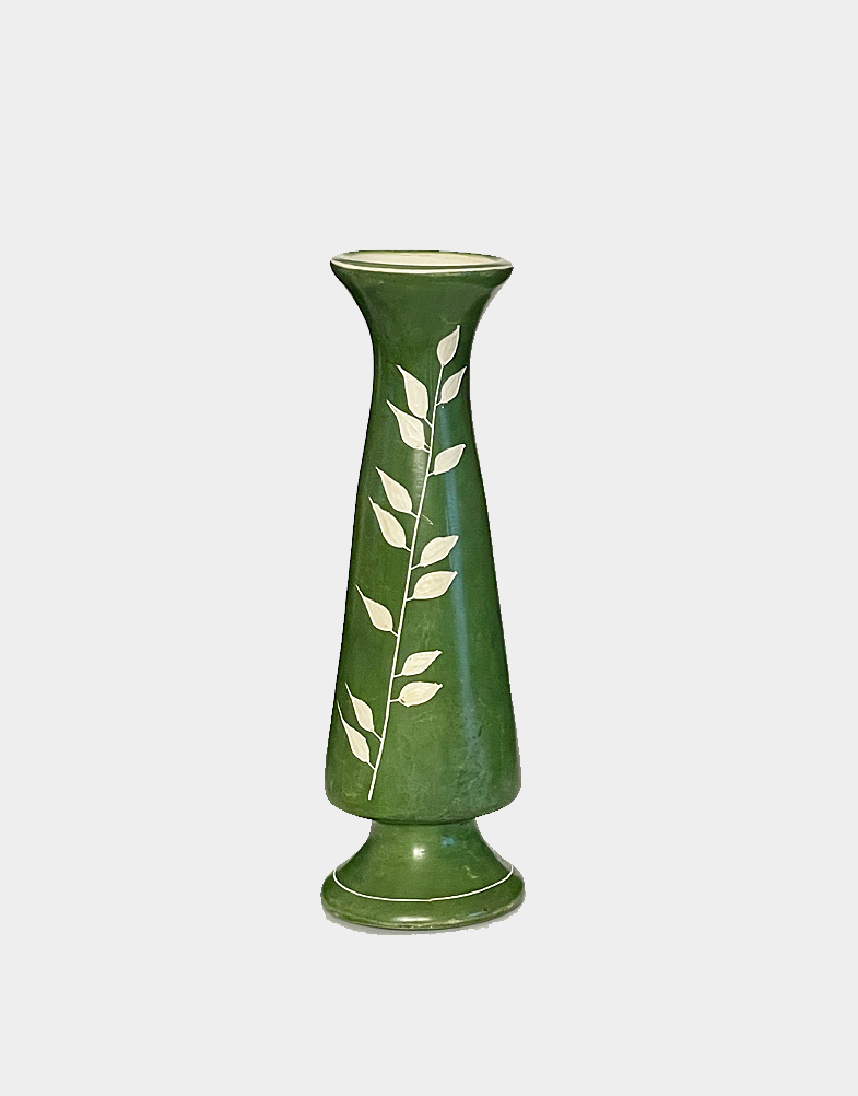 Kenyan artisans hand carve and etch soft soapstone to create a slender decorative vase with a simple bamboo design. Brown, green and black colored vases. Buy now!