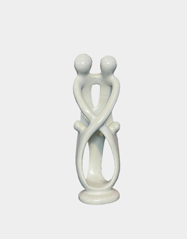 This Family Flow sculpture presents the connection between two parents and two children in gracefully flowing lines in natural stone color. Ship free! Buy now!