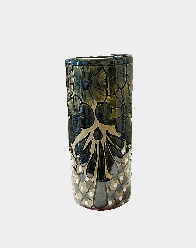 Talavera style ceramic vase handcrafted in Mexico. These glass like vases are hand crafted and hand painted by the famous Mexican potters. Buy now from Craft Montaz.