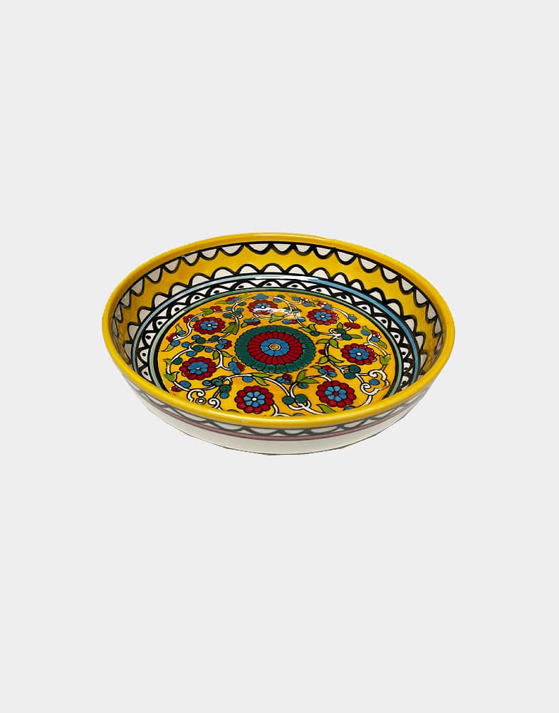 Intricately hand painted in brilliant jewel-tone colors, this lively ceramic bowl. Microwave safe, hand wash recommended. Not oven safe. Buy it now from Craftmontaz.